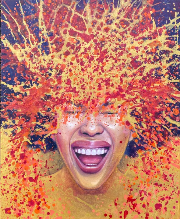 Large Orange Laughing Woman